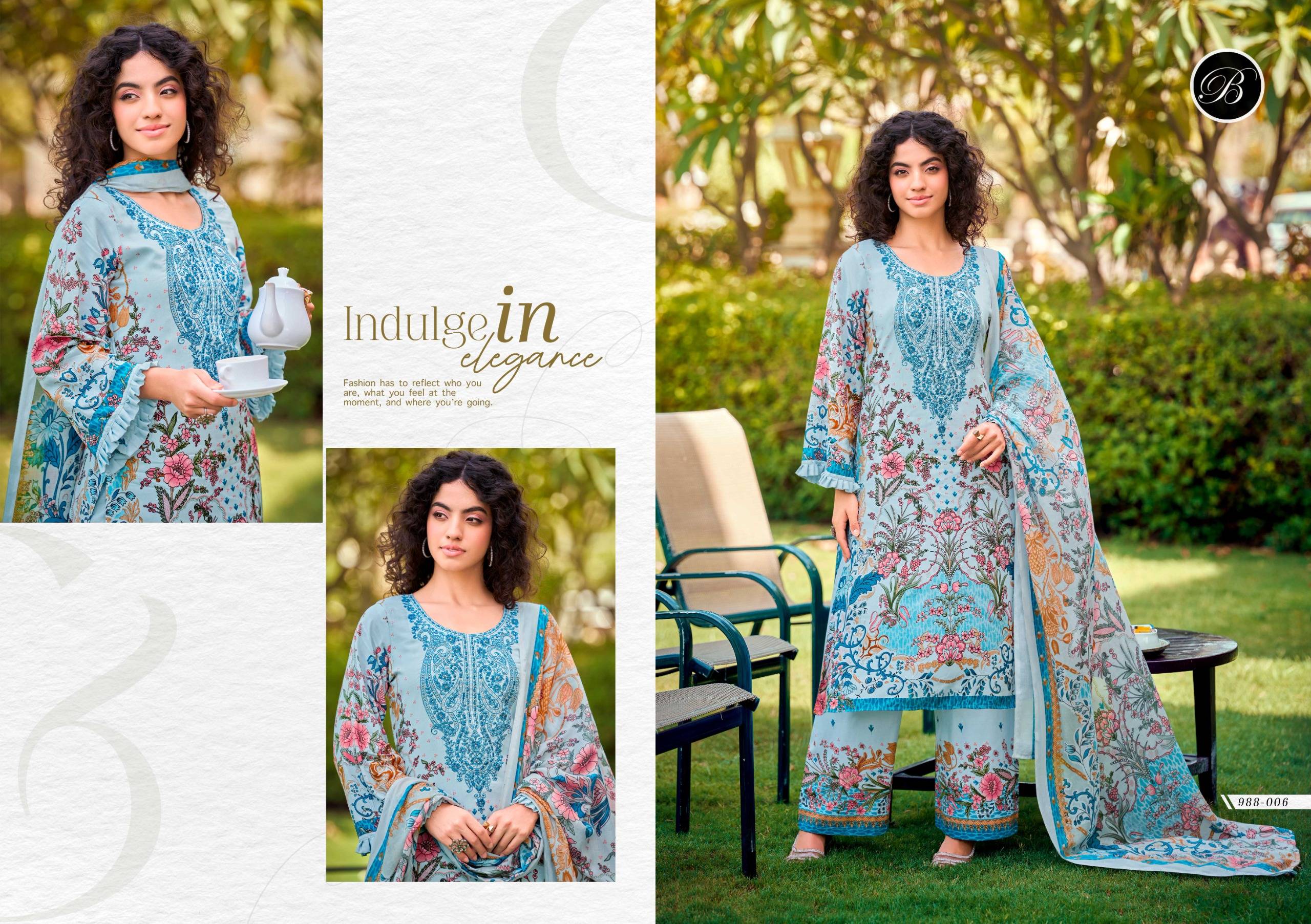 DILSHAD VOL 6 BY BELLIZA DESIGNER 01 To 08 Series Indian Traditional casual wear Pakistani Pure Viscose dresses At Wholesale Price
